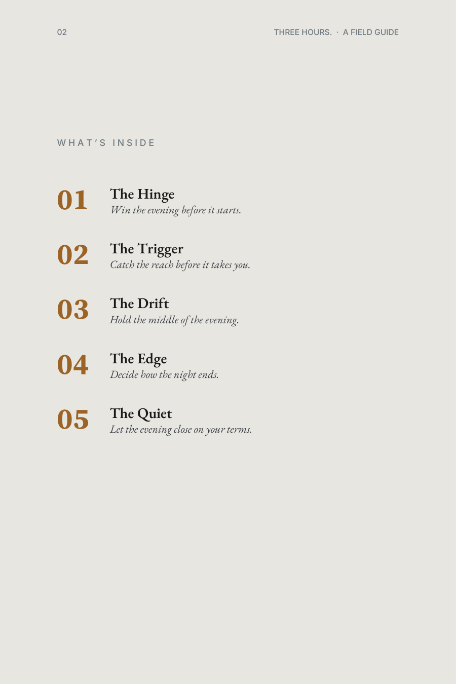 What's inside: the five stages